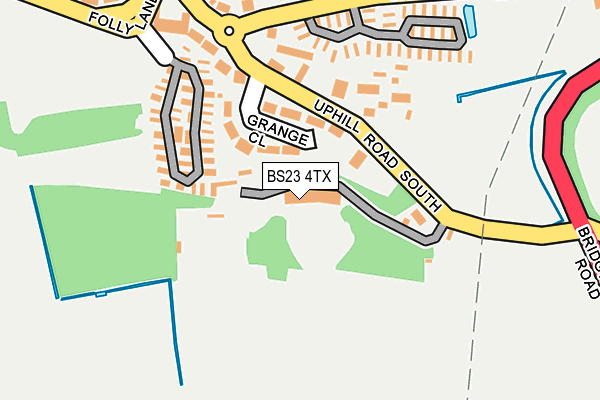 BS23 4TX map - OS OpenMap – Local (Ordnance Survey)