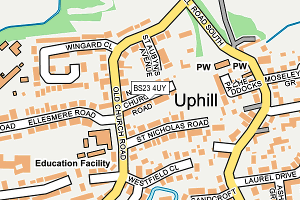 BS23 4UY map - OS OpenMap – Local (Ordnance Survey)