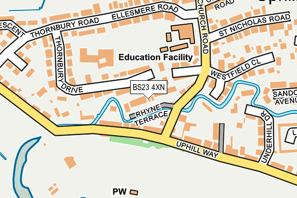 BS23 4XN map - OS OpenMap – Local (Ordnance Survey)