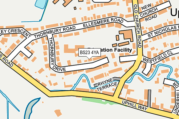 BS23 4YA map - OS OpenMap – Local (Ordnance Survey)