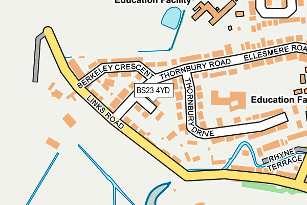 BS23 4YD map - OS OpenMap – Local (Ordnance Survey)