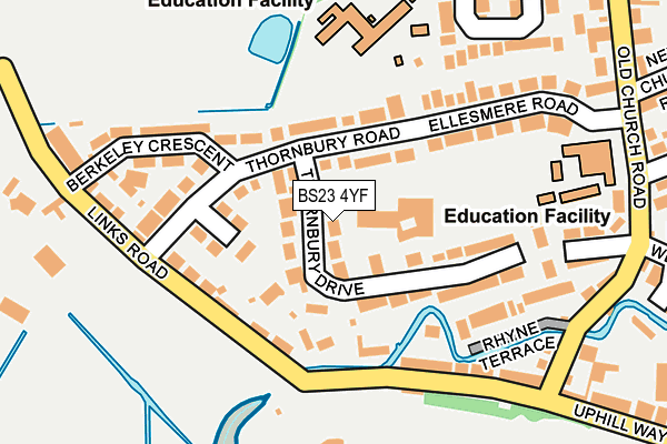 BS23 4YF map - OS OpenMap – Local (Ordnance Survey)
