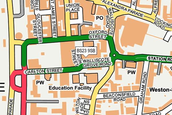 BS23 9SB map - OS OpenMap – Local (Ordnance Survey)