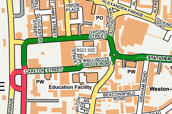 BS23 9SD map - OS OpenMap – Local (Ordnance Survey)