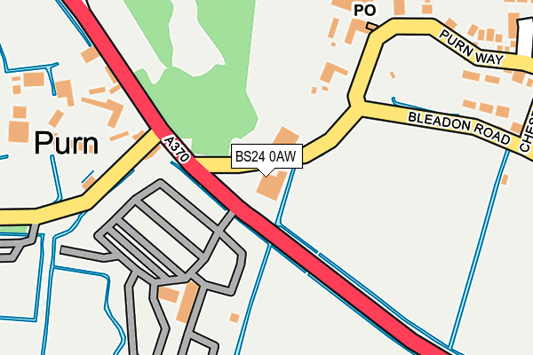 BS24 0AW map - OS OpenMap – Local (Ordnance Survey)
