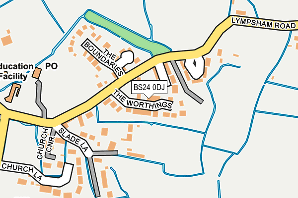 BS24 0DJ map - OS OpenMap – Local (Ordnance Survey)