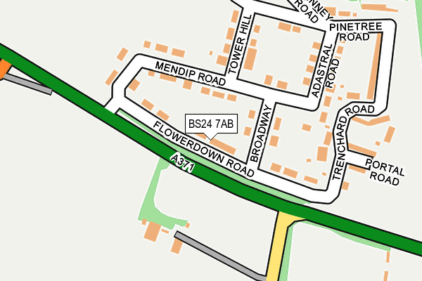 BS24 7AB map - OS OpenMap – Local (Ordnance Survey)