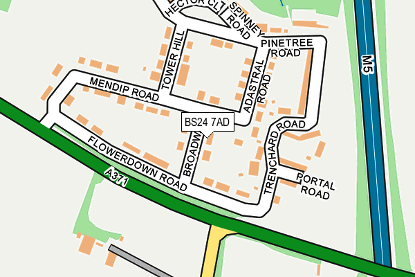 BS24 7AD map - OS OpenMap – Local (Ordnance Survey)