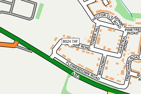 BS24 7AF map - OS OpenMap – Local (Ordnance Survey)