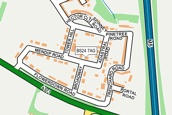 BS24 7AG map - OS OpenMap – Local (Ordnance Survey)
