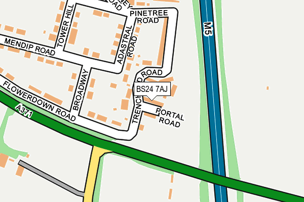 BS24 7AJ map - OS OpenMap – Local (Ordnance Survey)