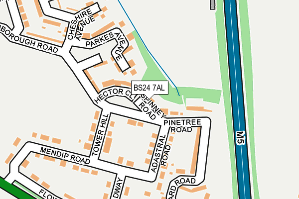BS24 7AL map - OS OpenMap – Local (Ordnance Survey)