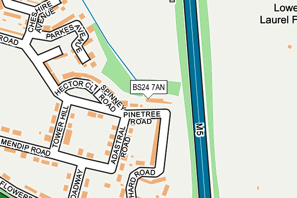 BS24 7AN map - OS OpenMap – Local (Ordnance Survey)