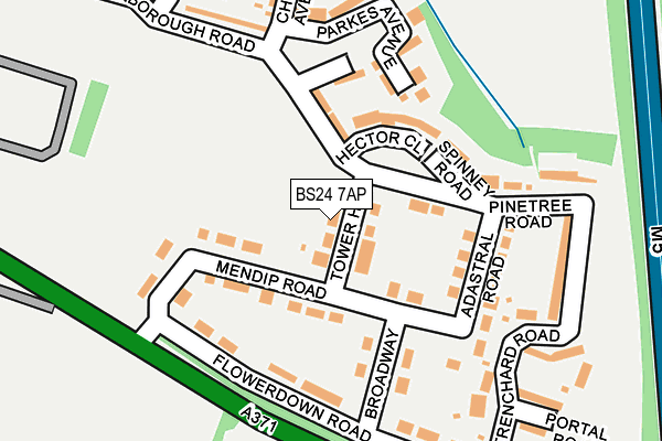 BS24 7AP map - OS OpenMap – Local (Ordnance Survey)