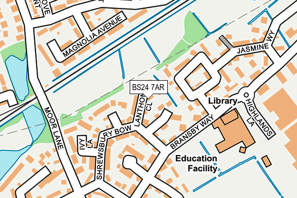 BS24 7AR map - OS OpenMap – Local (Ordnance Survey)