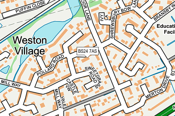 BS24 7AS map - OS OpenMap – Local (Ordnance Survey)