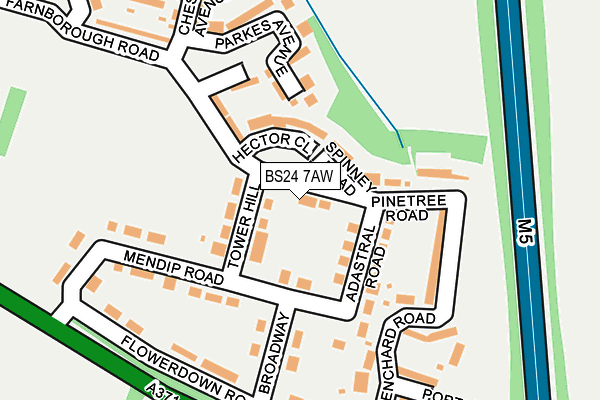 BS24 7AW map - OS OpenMap – Local (Ordnance Survey)