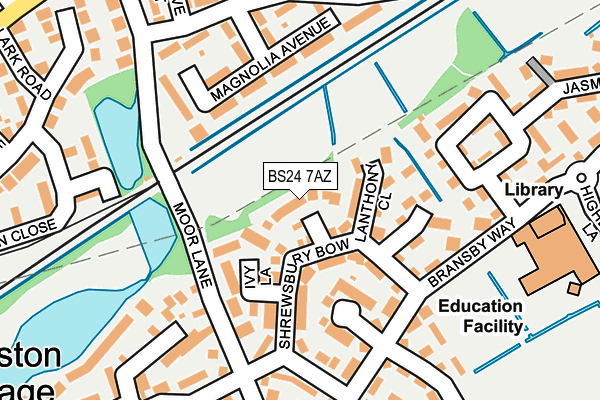 BS24 7AZ map - OS OpenMap – Local (Ordnance Survey)