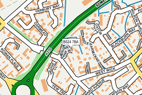 BS24 7BA map - OS OpenMap – Local (Ordnance Survey)