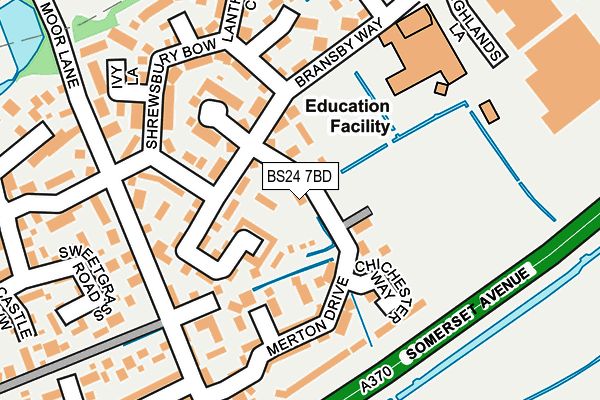 BS24 7BD map - OS OpenMap – Local (Ordnance Survey)