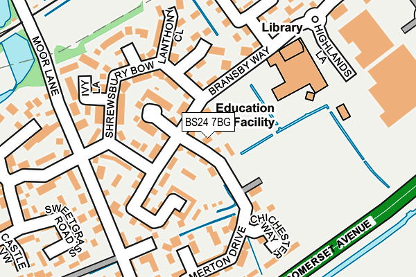 BS24 7BG map - OS OpenMap – Local (Ordnance Survey)