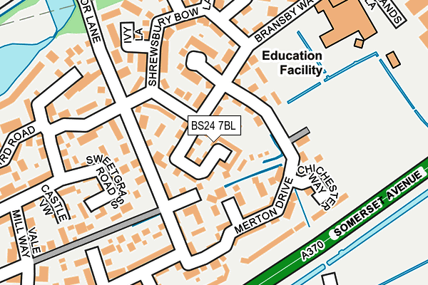 BS24 7BL map - OS OpenMap – Local (Ordnance Survey)