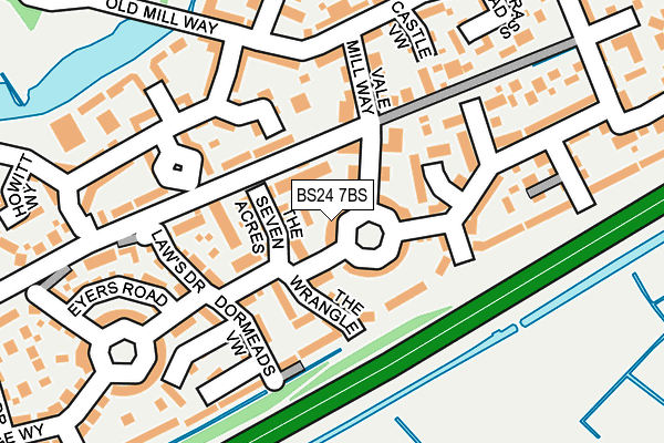 BS24 7BS map - OS OpenMap – Local (Ordnance Survey)