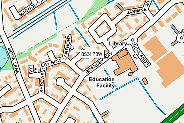 BS24 7BW map - OS OpenMap – Local (Ordnance Survey)