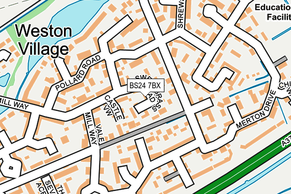 BS24 7BX map - OS OpenMap – Local (Ordnance Survey)