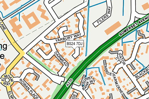 BS24 7DJ map - OS OpenMap – Local (Ordnance Survey)