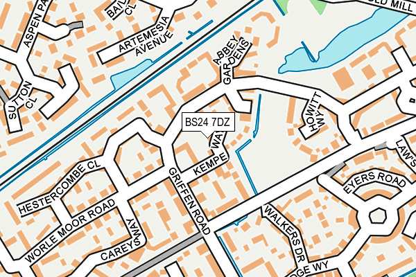 BS24 7DZ map - OS OpenMap – Local (Ordnance Survey)