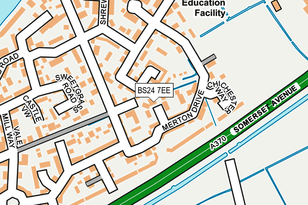 BS24 7EE map - OS OpenMap – Local (Ordnance Survey)