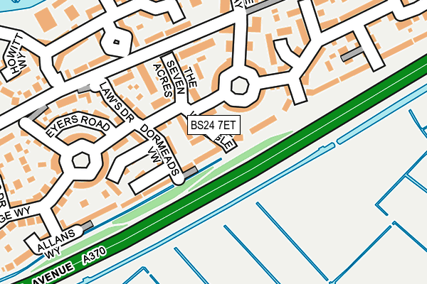 BS24 7ET map - OS OpenMap – Local (Ordnance Survey)