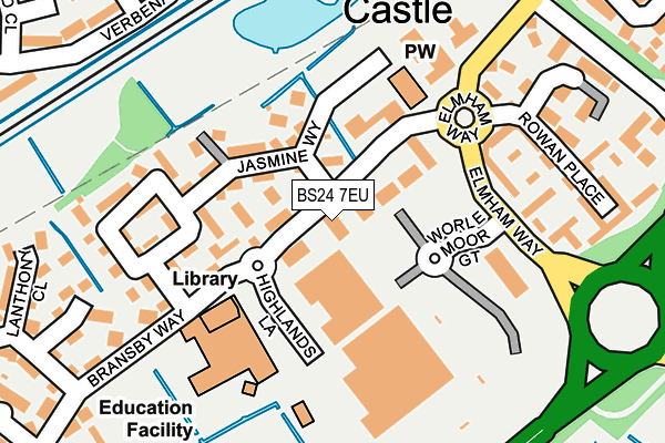 BS24 7EU map - OS OpenMap – Local (Ordnance Survey)