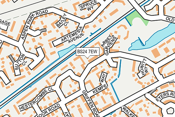 BS24 7EW map - OS OpenMap – Local (Ordnance Survey)