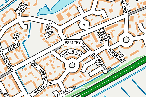 BS24 7EY map - OS OpenMap – Local (Ordnance Survey)