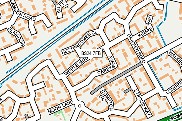 BS24 7FB map - OS OpenMap – Local (Ordnance Survey)