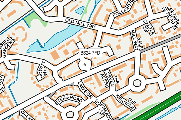 BS24 7FD map - OS OpenMap – Local (Ordnance Survey)