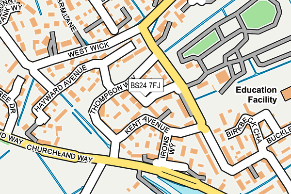 BS24 7FJ map - OS OpenMap – Local (Ordnance Survey)