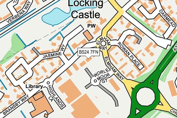 BS24 7FN map - OS OpenMap – Local (Ordnance Survey)