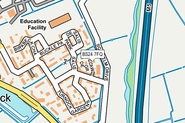 BS24 7FQ map - OS OpenMap – Local (Ordnance Survey)