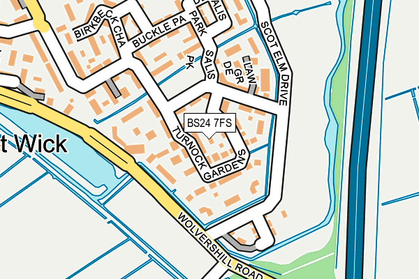 BS24 7FS map - OS OpenMap – Local (Ordnance Survey)