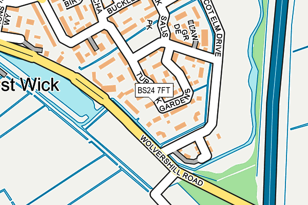 BS24 7FT map - OS OpenMap – Local (Ordnance Survey)