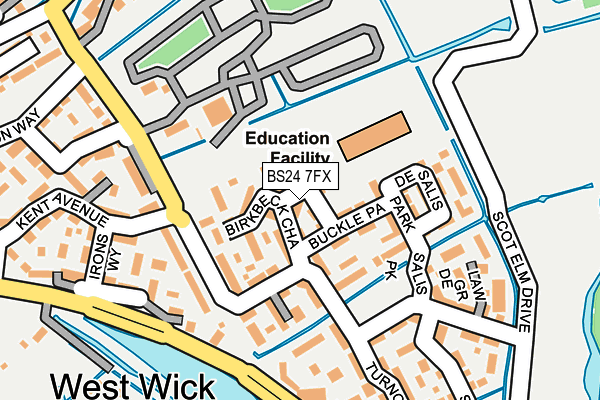 BS24 7FX map - OS OpenMap – Local (Ordnance Survey)