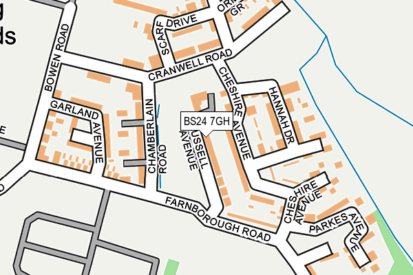 BS24 7GH map - OS OpenMap – Local (Ordnance Survey)