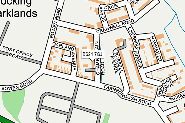 BS24 7GJ map - OS OpenMap – Local (Ordnance Survey)
