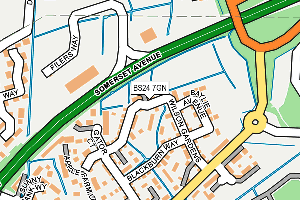 BS24 7GN map - OS OpenMap – Local (Ordnance Survey)
