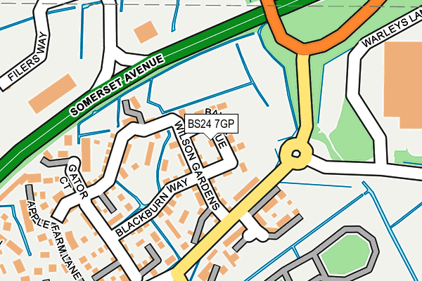 BS24 7GP map - OS OpenMap – Local (Ordnance Survey)