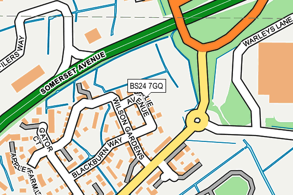 BS24 7GQ map - OS OpenMap – Local (Ordnance Survey)