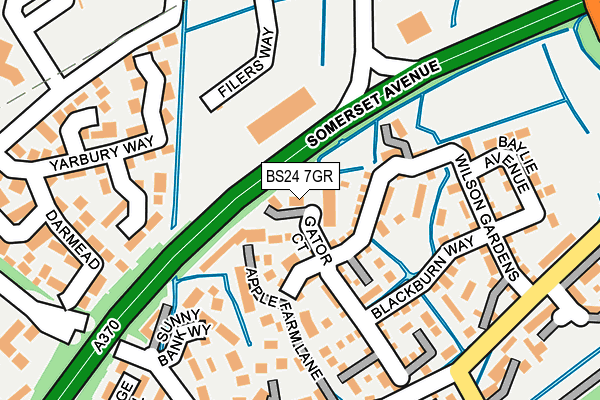 BS24 7GR map - OS OpenMap – Local (Ordnance Survey)